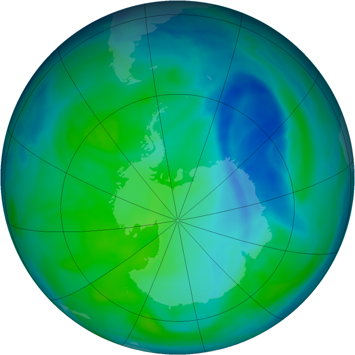 Antarctic ozone map for 17 December 2006